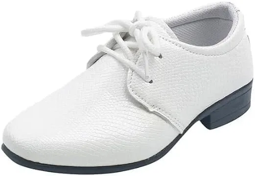 Boy's Oxford Dress Shoes Elegant Leather Shoes Black White