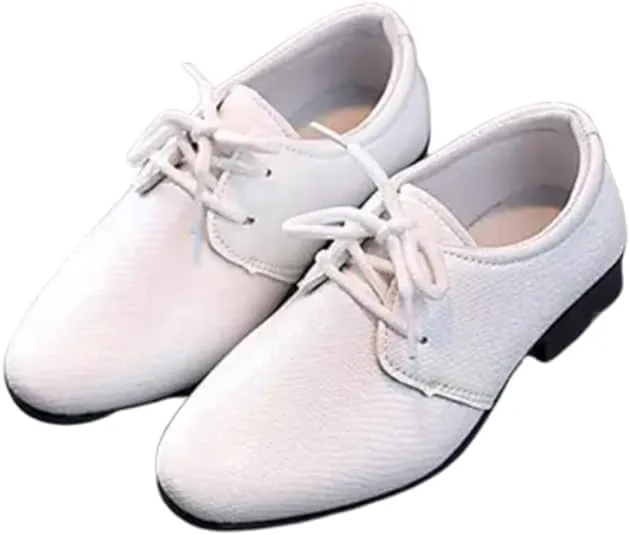 Boy's Oxford Dress Shoes Elegant Leather Shoes Black White