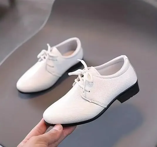 Boy's Oxford Dress Shoes Elegant Leather Shoes Black White