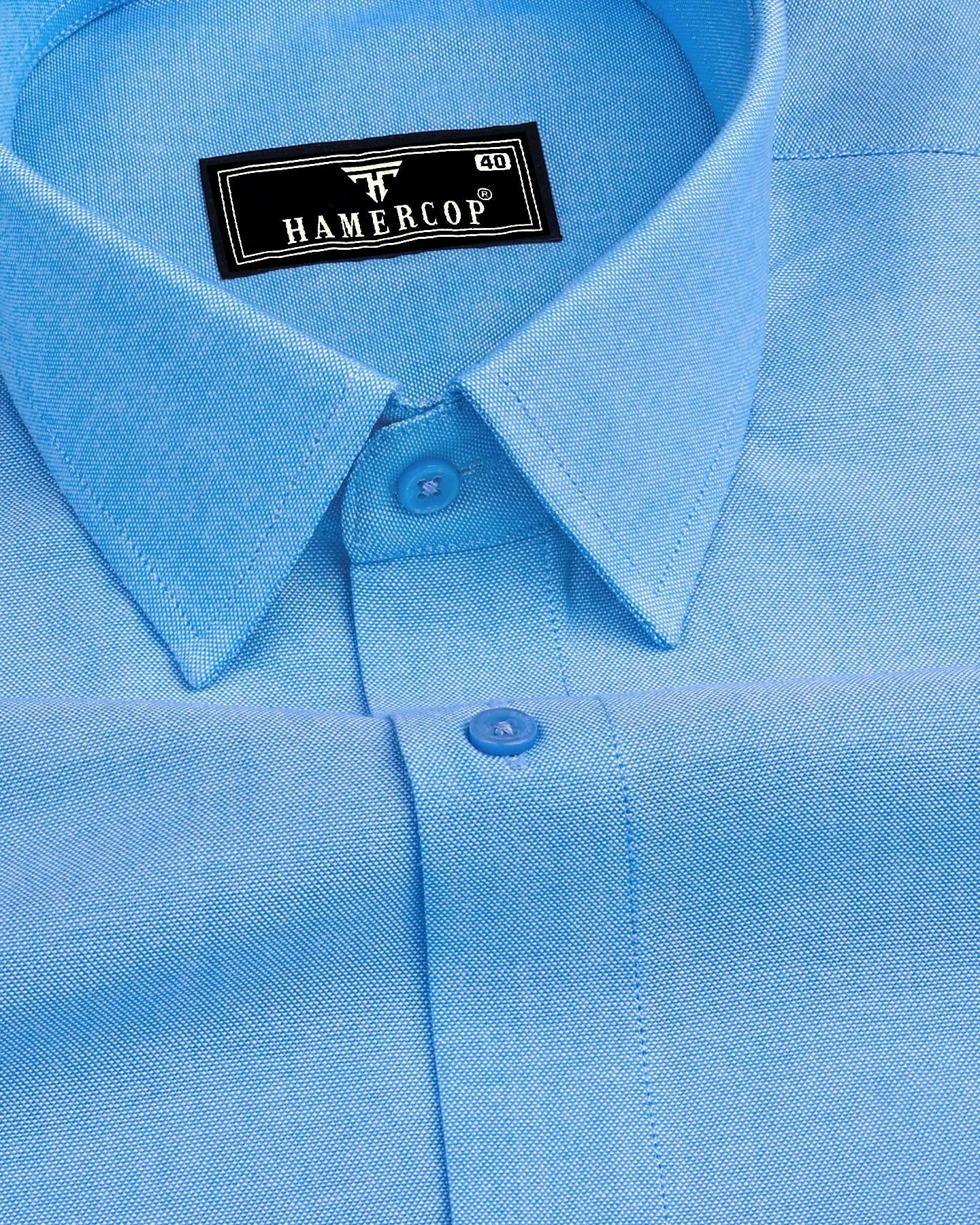 Bright SkyBlue Oxford Cotton Plain Formal Shirt