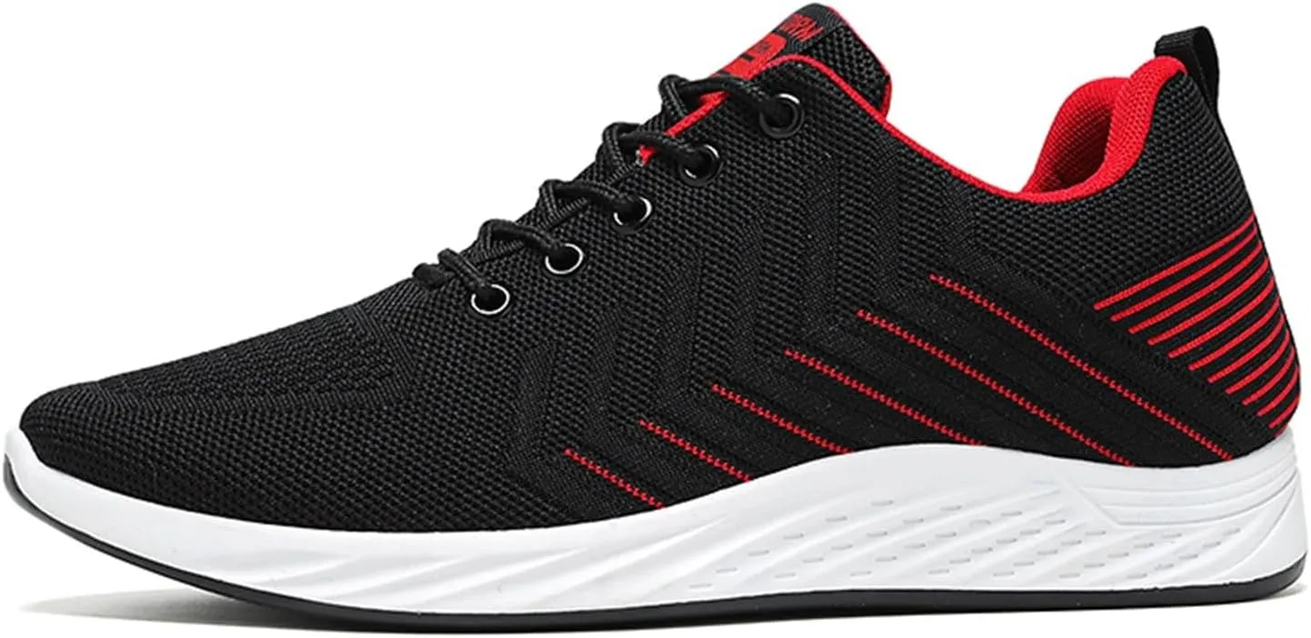 Casual Shoes Lace up Fashion Summer and Men Flat Mesh Breathable Stripes Solid Color Casual