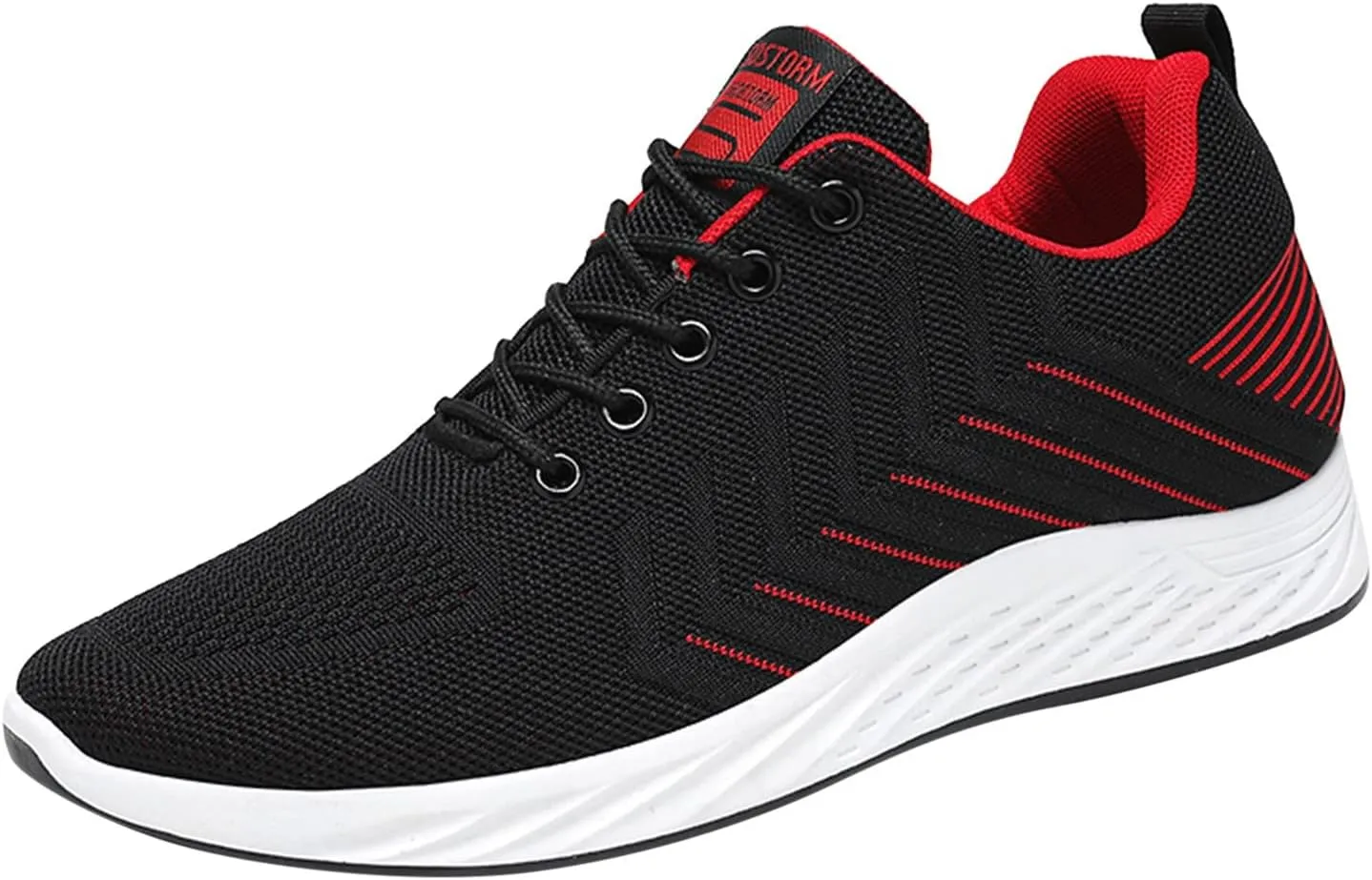 Casual Shoes Lace up Fashion Summer and Men Flat Mesh Breathable Stripes Solid Color Casual