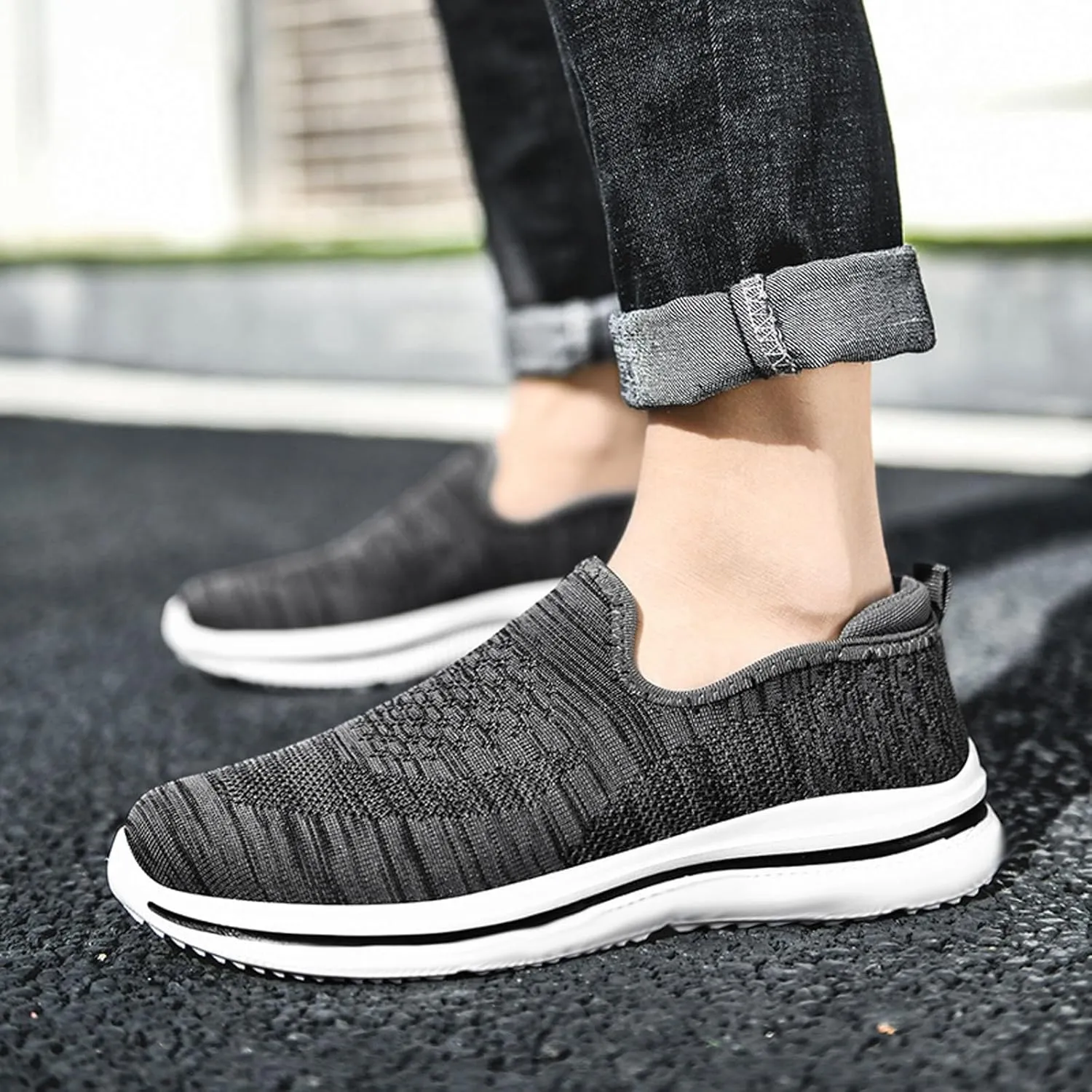 Casual Shoes Lace up Mens Large Size Loafers Outdoor Casual Running Shoes One Stirrup Loafers Sneakers
