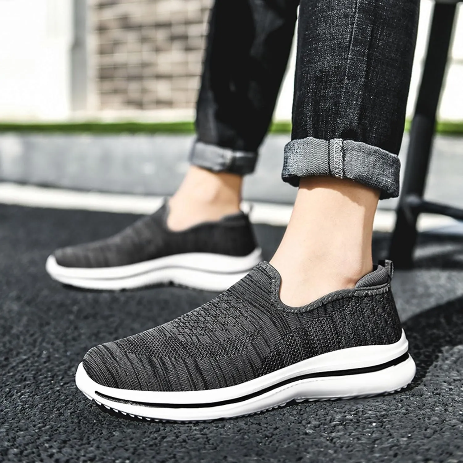Casual Shoes Lace up Mens Large Size Loafers Outdoor Casual Running Shoes One Stirrup Loafers Sneakers
