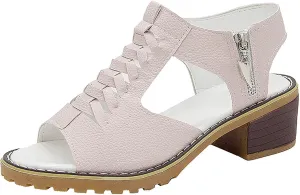 Cathalem Libiyi Sandals Women, Women's Libiyi Comfy Orthotic Chunky Sandals, Fish Mouth Open Toes Vintage Sandals