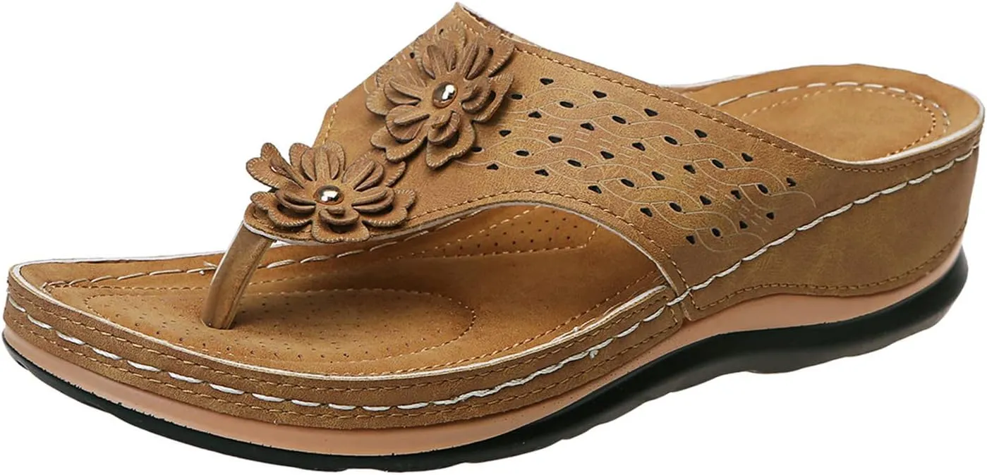 Cathalem Orthopedic Sandals for Women,Womens Sandals with Arch Support Orthotic Sandals Flip Flops