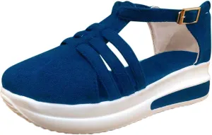 Cathalem Sandals for Women Summer,Casual Comfortable Closed Toe Sandals Plarform Sandals with Back Strap Walking Shoes Women