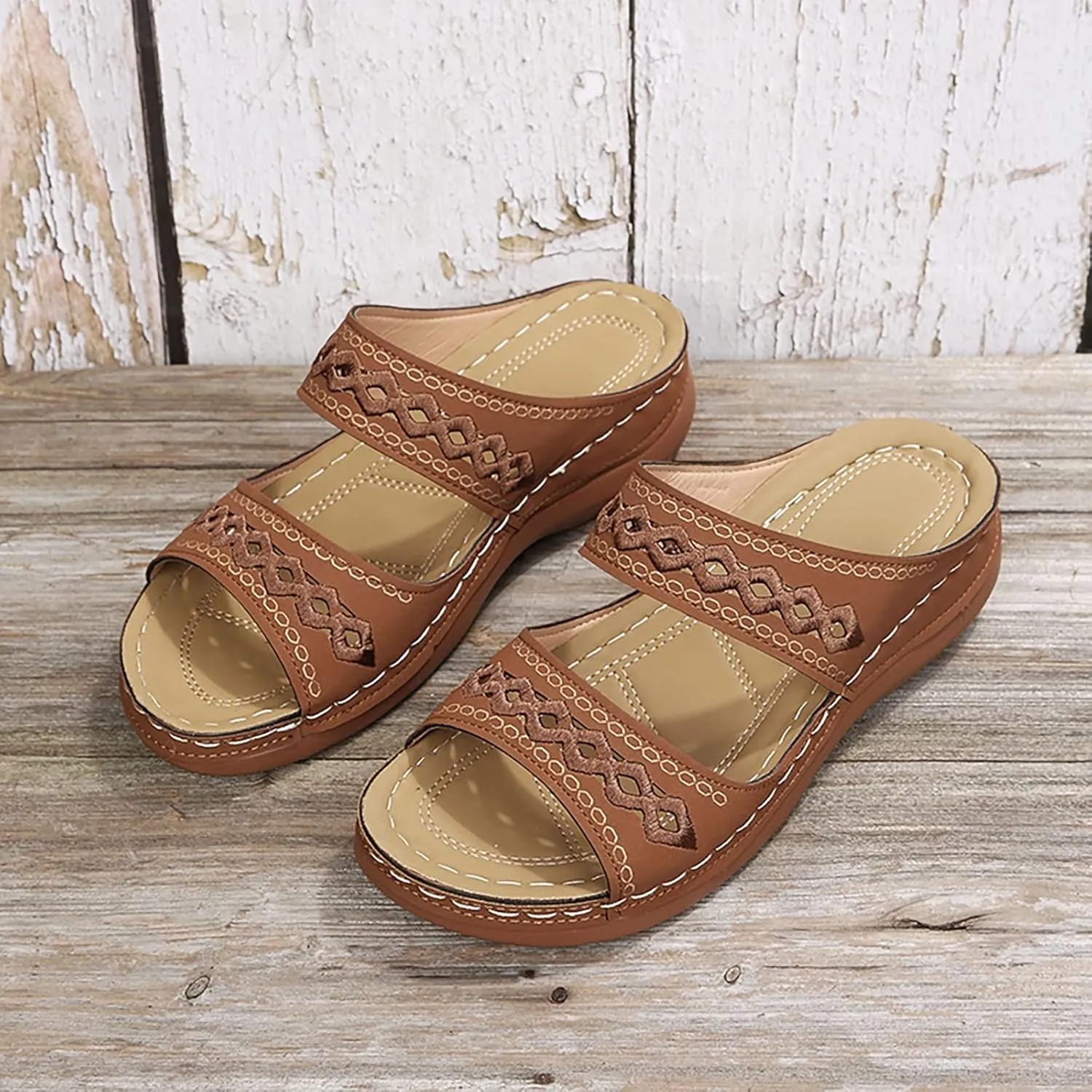 Cathalem Summer Sandals for Women 2024 Orthopedic Sandals Womens Walking Sandals with Arch Support Casual Flip Flops