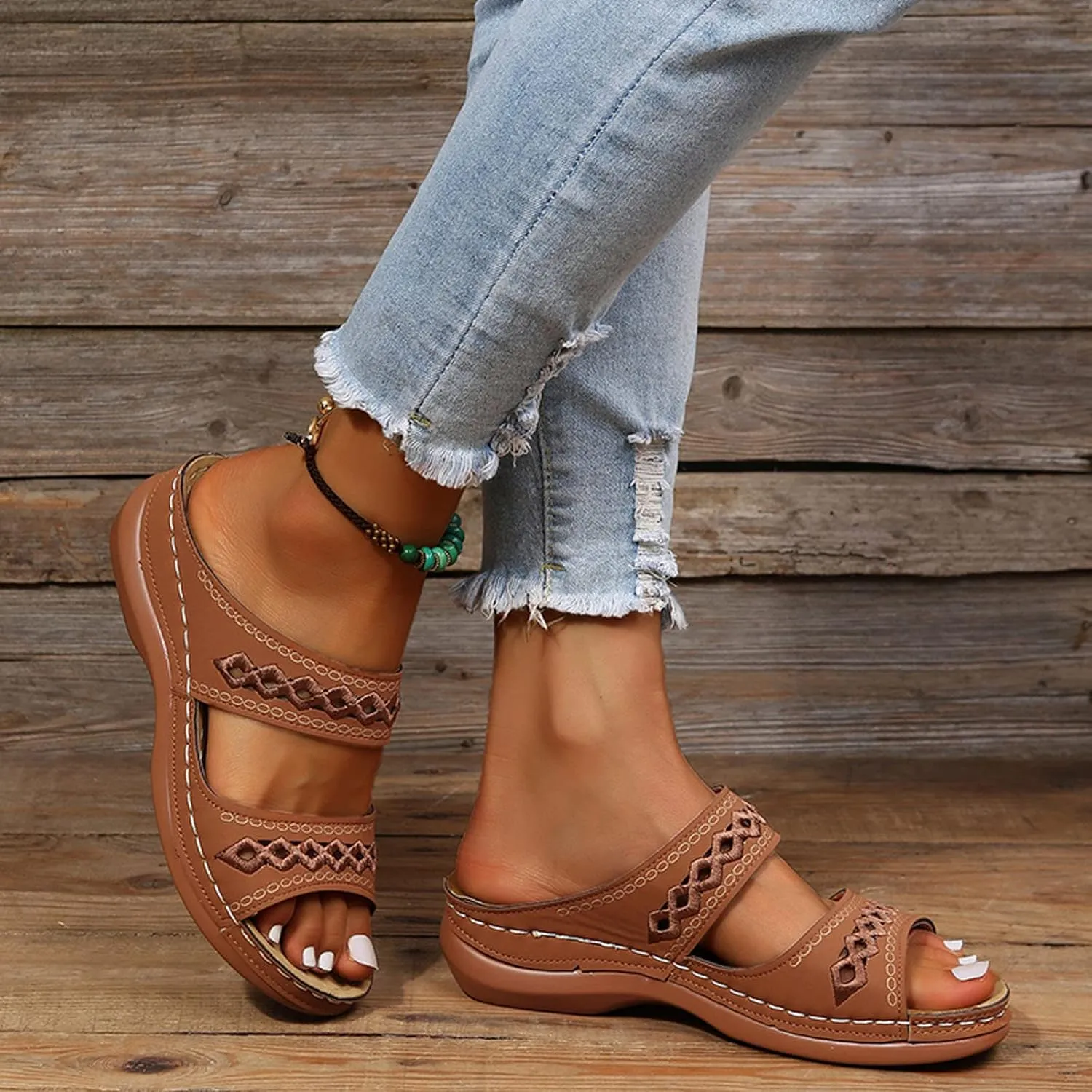 Cathalem Summer Sandals for Women 2024 Orthopedic Sandals Womens Walking Sandals with Arch Support Casual Flip Flops