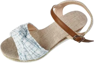 Cathalem Summer Sandals for Women 2024 Wedge Sandals Women Open Toe Ankle Strap Platform Beach Casual Slip on Sandals