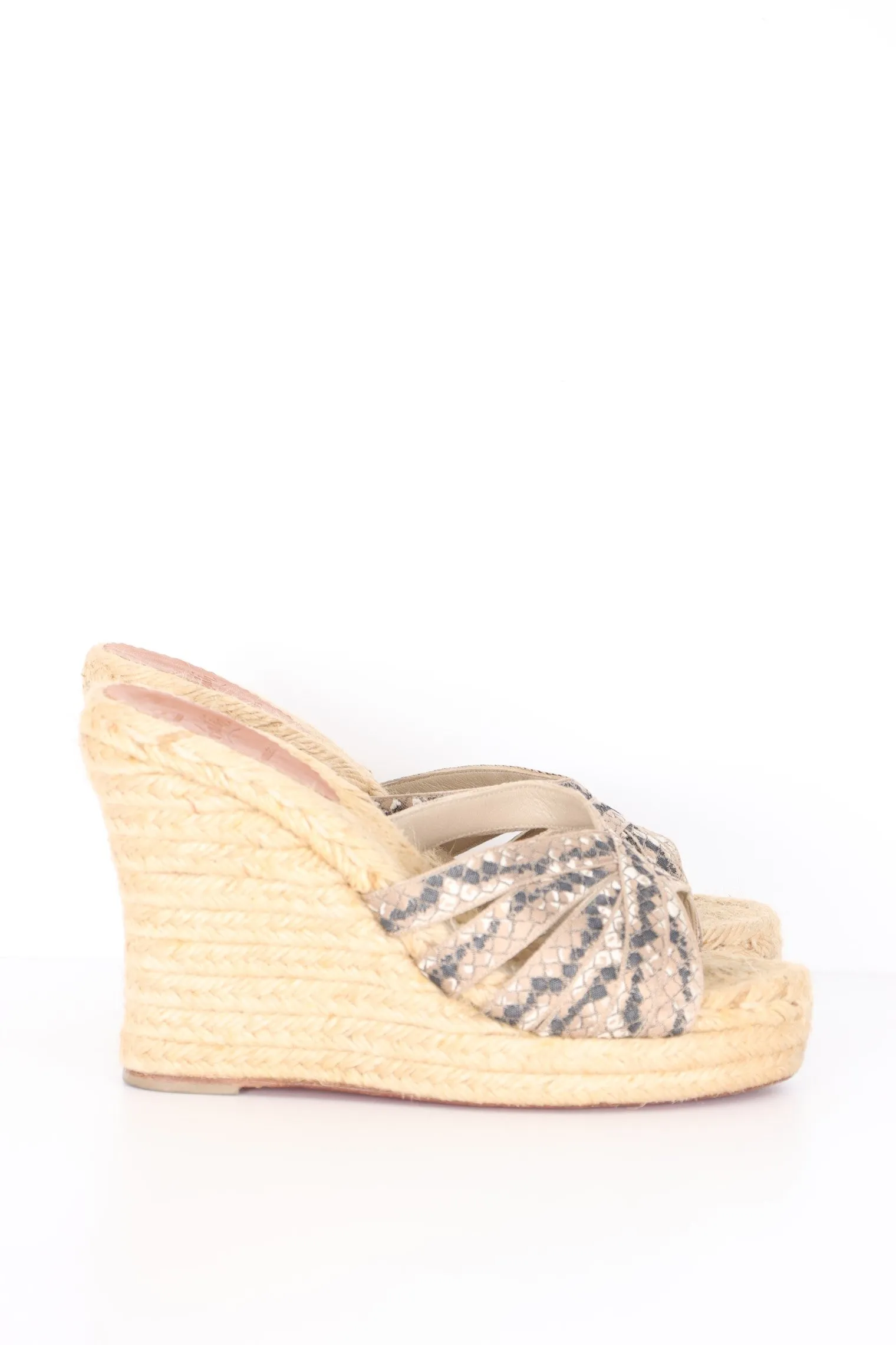 CHRISTIAN LOUBOUTIN 'Tiburon' Espadrilles Wedge Sandals (37)