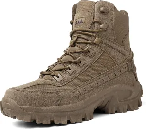 CHUUMEE Men's Tactical Work Boots Splash Resistant Durable Outdoor Suede Hiking Boots Breathable Army Desert Boots