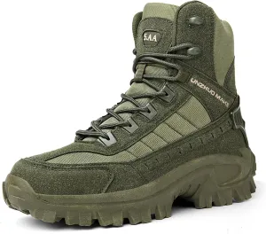 CHUUMEE Men's Tactical Work Boots Splash Resistant Durable Outdoor Suede Hiking Boots Breathable Army Desert Boots
