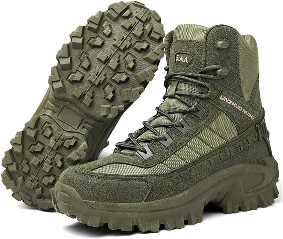 CHUUMEE Men's Tactical Work Boots Splash Resistant Durable Outdoor Suede Hiking Boots Breathable Army Desert Boots