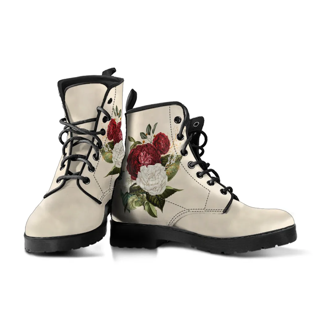 Combat Boots - Beautiful Flowers #33 | Custom Shoes, Women's Boots, Aesthetic Shoes, Boho Shoes, Vintage Style Shoes, Sorority Shoes