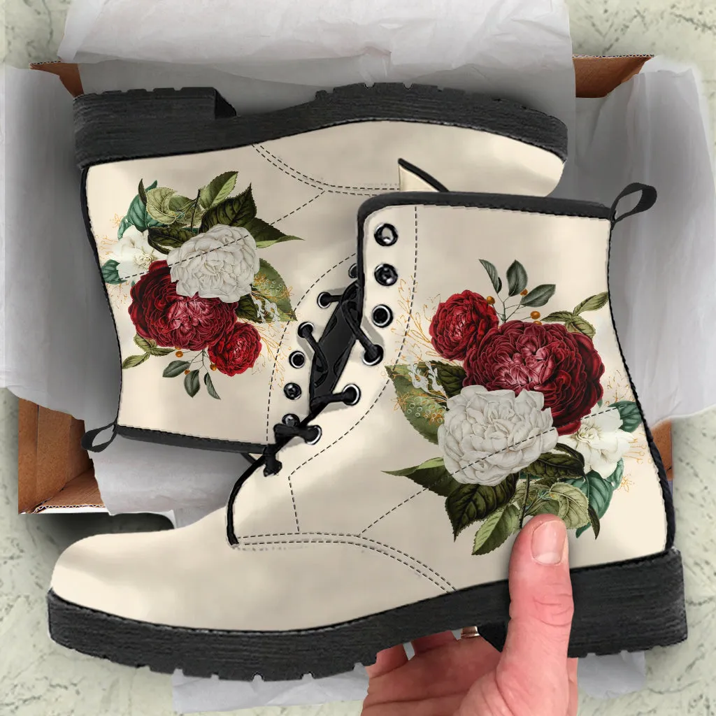 Combat Boots - Beautiful Flowers #33 | Custom Shoes, Women's Boots, Aesthetic Shoes, Boho Shoes, Vintage Style Shoes, Sorority Shoes