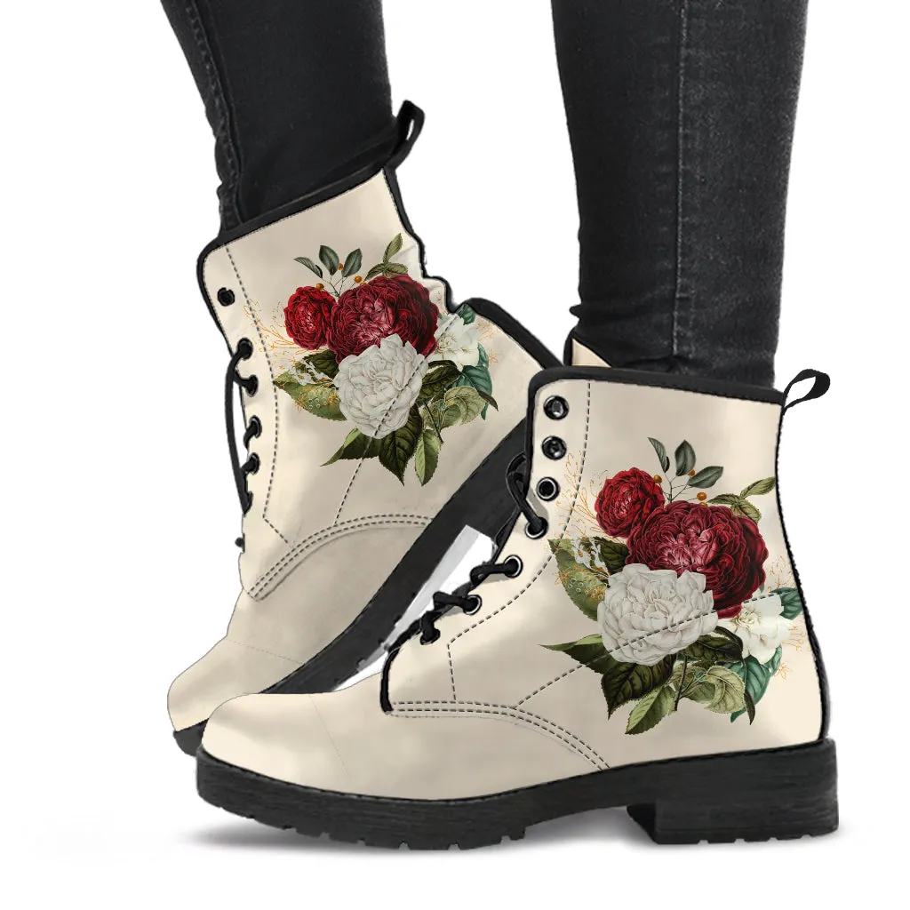 Combat Boots - Beautiful Flowers #33 | Custom Shoes, Women's Boots, Aesthetic Shoes, Boho Shoes, Vintage Style Shoes, Sorority Shoes
