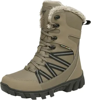 Cotton Snow Boots for Men Water Proof Insulated Mid Calf Boots Fleece Lined Warm Winter Non Slip 6 Men