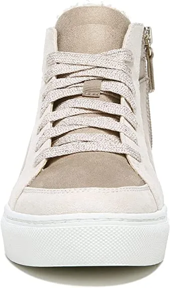 Dr. Scholl's No Prob Taupe Glitter Lace Up High Top Rounded Toe Sneakers