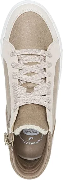 Dr. Scholl's No Prob Taupe Glitter Lace Up High Top Rounded Toe Sneakers