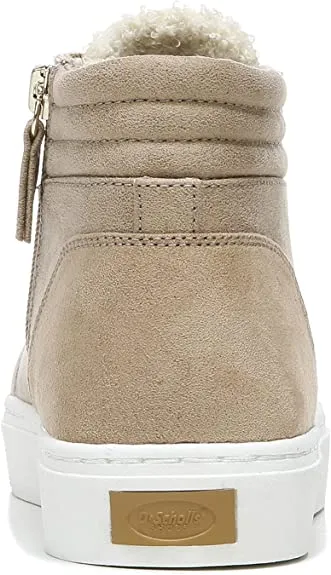 Dr. Scholl's No Prob Taupe Glitter Lace Up High Top Rounded Toe Sneakers