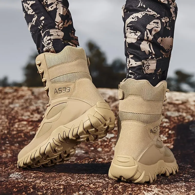 Durable Men's Tactical Hiking Boots - Non-Slip Snow Boots for Winter Outdoor Activities