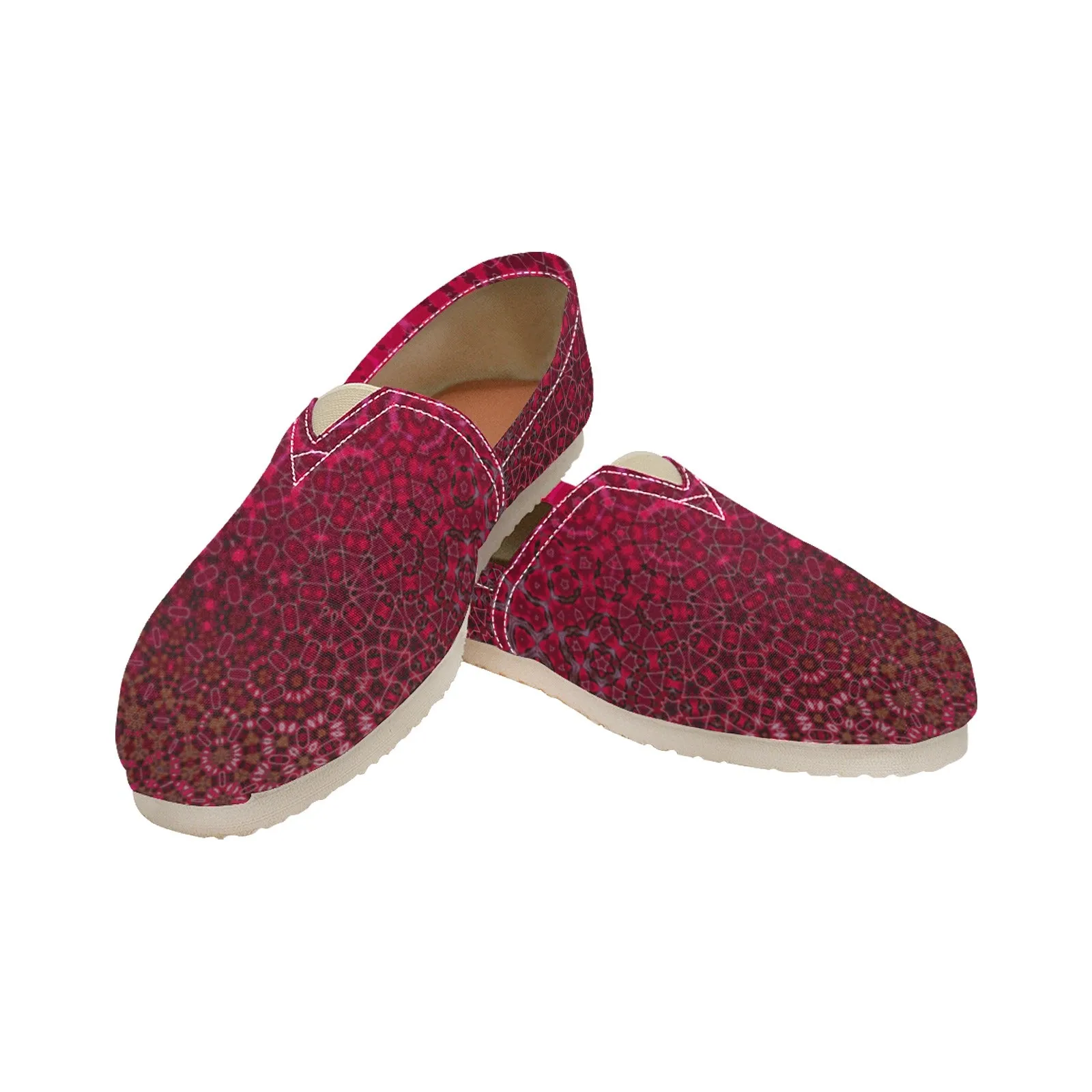 Espadrilles Canvas Red Leaves Abstract