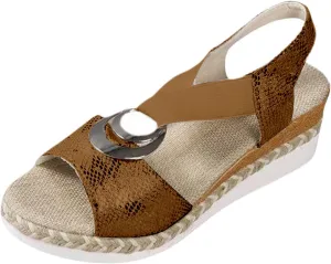 Espadrilles Wedge Sandals for Women Open Toe Platform Sandals Arch Support Orthotic Sandals Ankle Strap Wide Width Arch Support Shoes Beach Walking Sandals