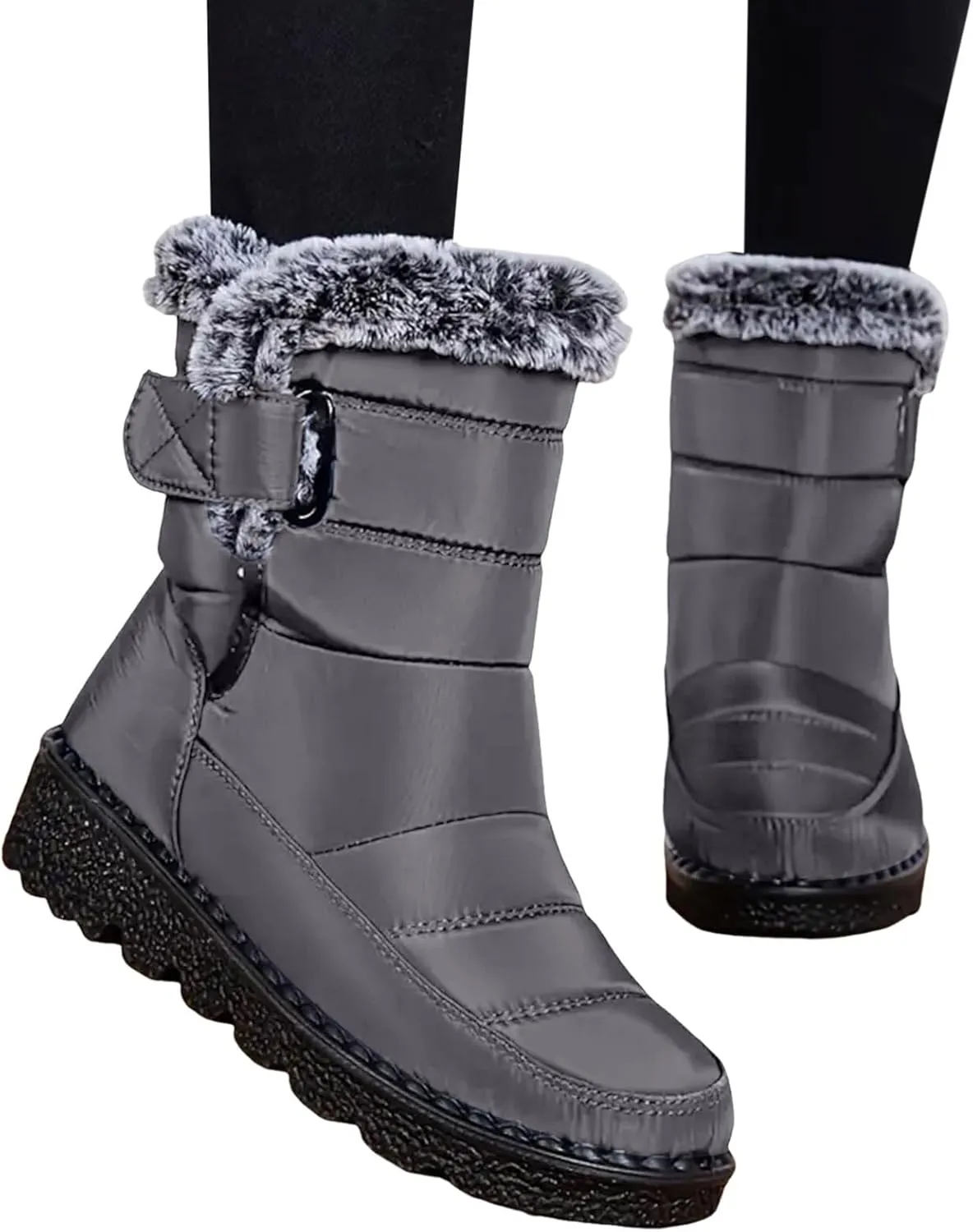 Fashion Couple Men Women Winter Water Proof Flat Hook Loop Keep Warm Snow Boots Men Outdoor Lightweight Hiking