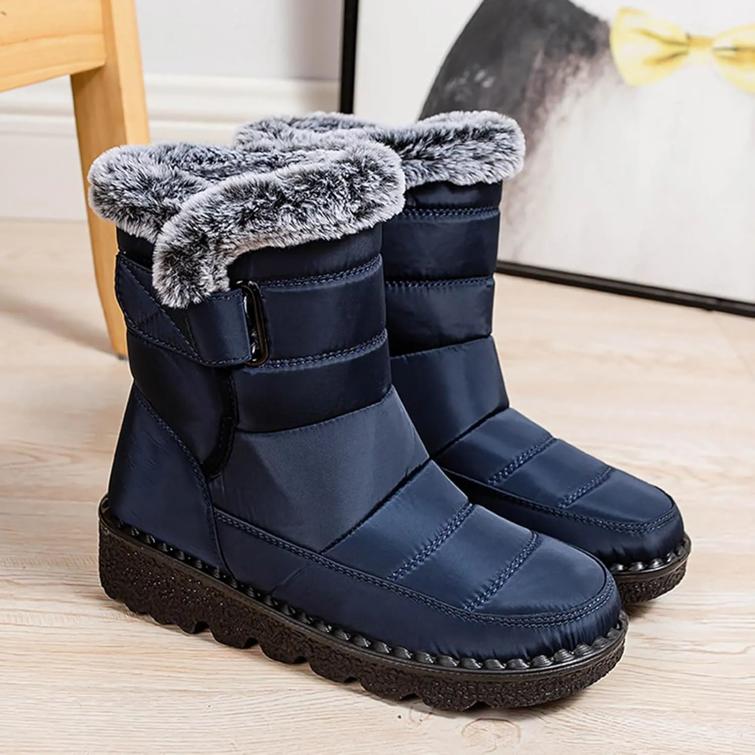 Fashion Couple Men Women Winter Water Proof Flat Hook Loop Keep Warm Snow Boots Men Outdoor Lightweight Hiking