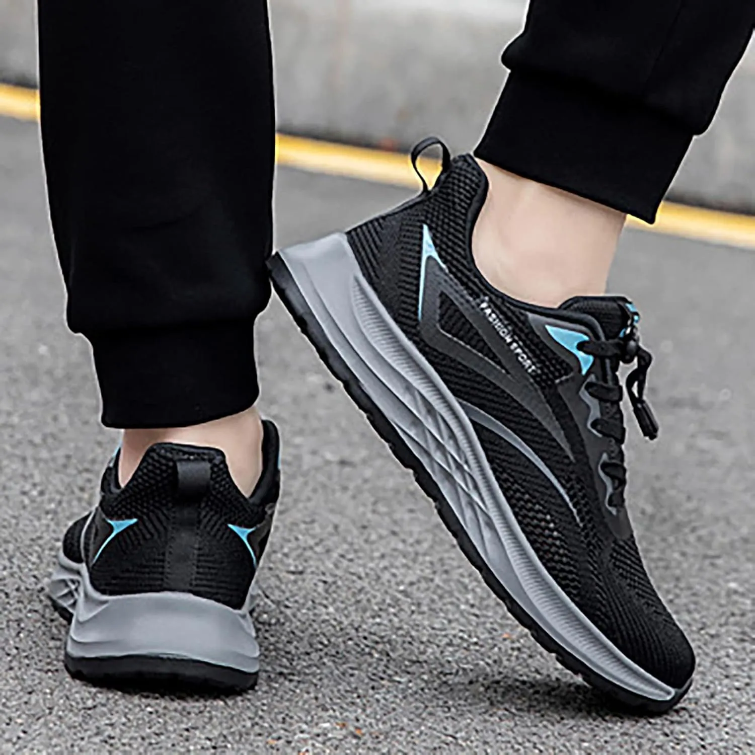 Fashion Sneaker Lace-Up Couple Men's Spring and Summer New Non Slip Walking Fashion Light Shoes Middle and Elderly