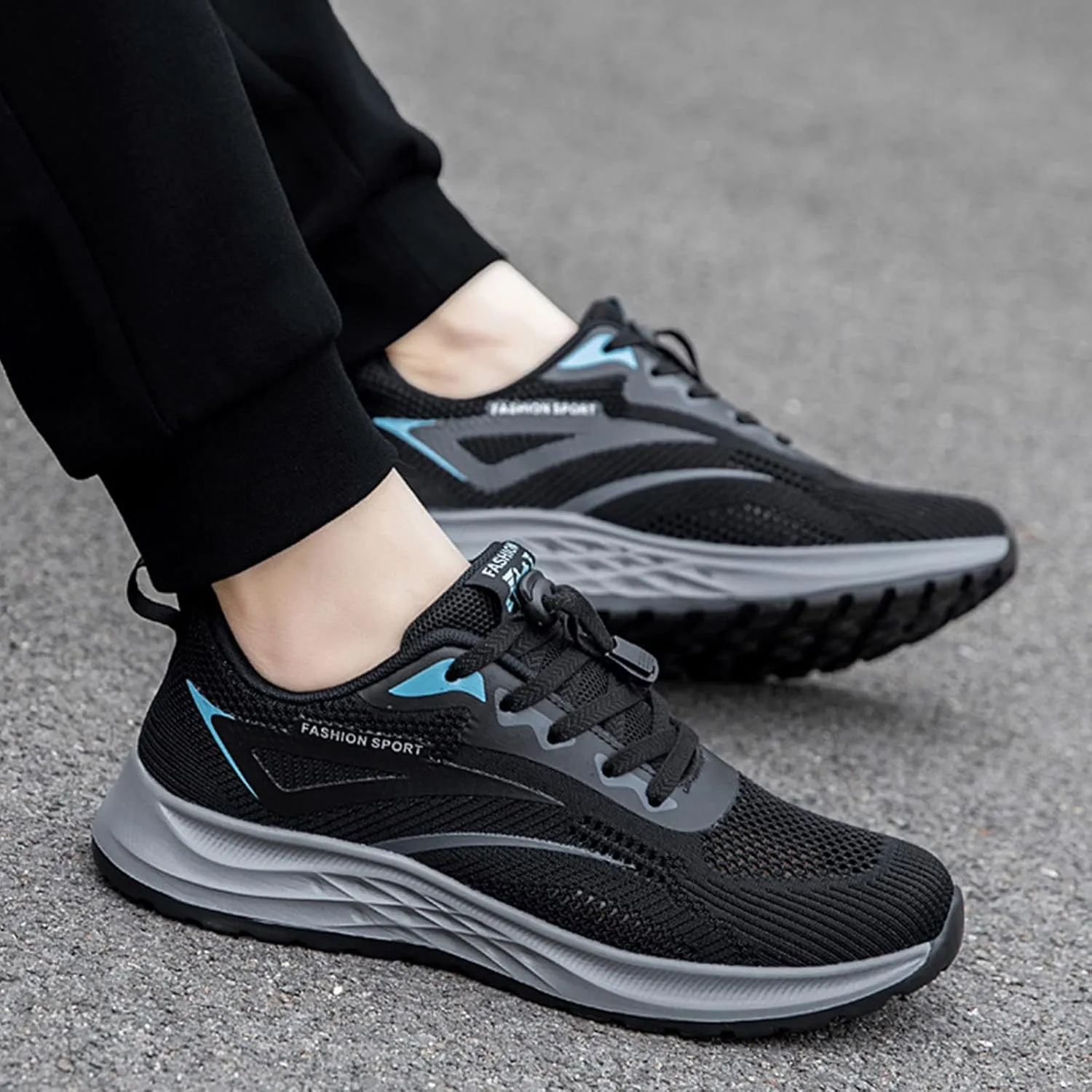 Fashion Sneaker Lace-Up Couple Men's Spring and Summer New Non Slip Walking Fashion Light Shoes Middle and Elderly