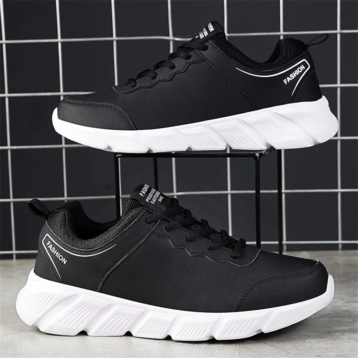 Fashion Sneakers Comfortable Mens Shoes Casual Leather Laace Up Color Blocking Casual Fashion Simple Shoes Running