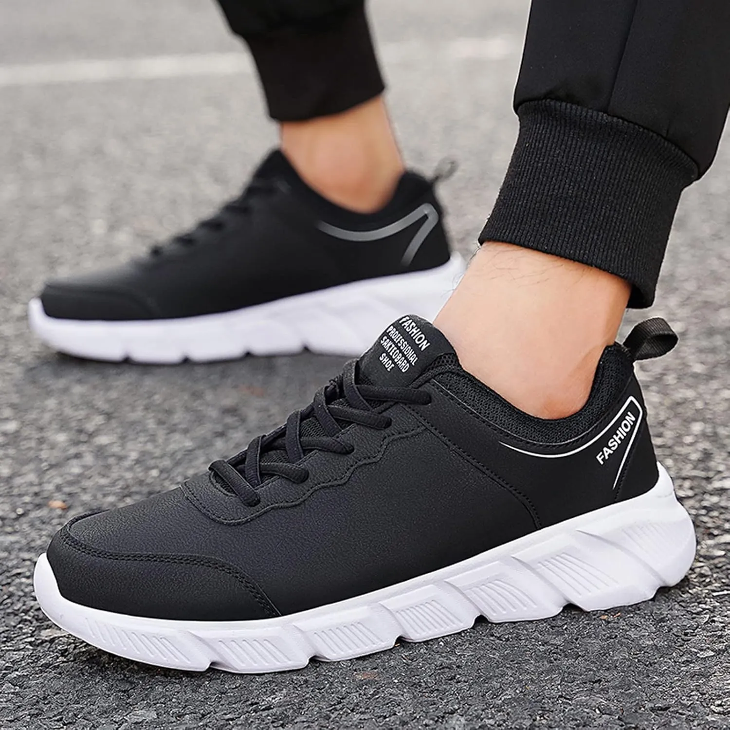 Fashion Sneakers Comfortable Mens Shoes Casual Leather Laace Up Color Blocking Casual Fashion Simple Shoes Running