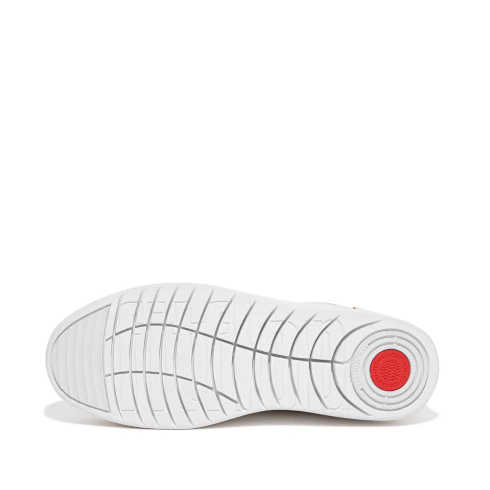 FitFlop Rally Piping EX6-646 Ladies White Leather Lace Up Trainers