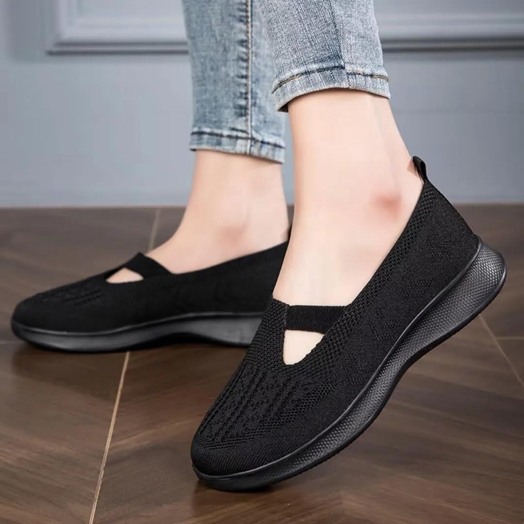 FusionFolio Summer Breathable Nonslip Soft Sole Elderly Shoes Women's, Casual Orthopedic Walking Flats for MiddleAged and Seniors