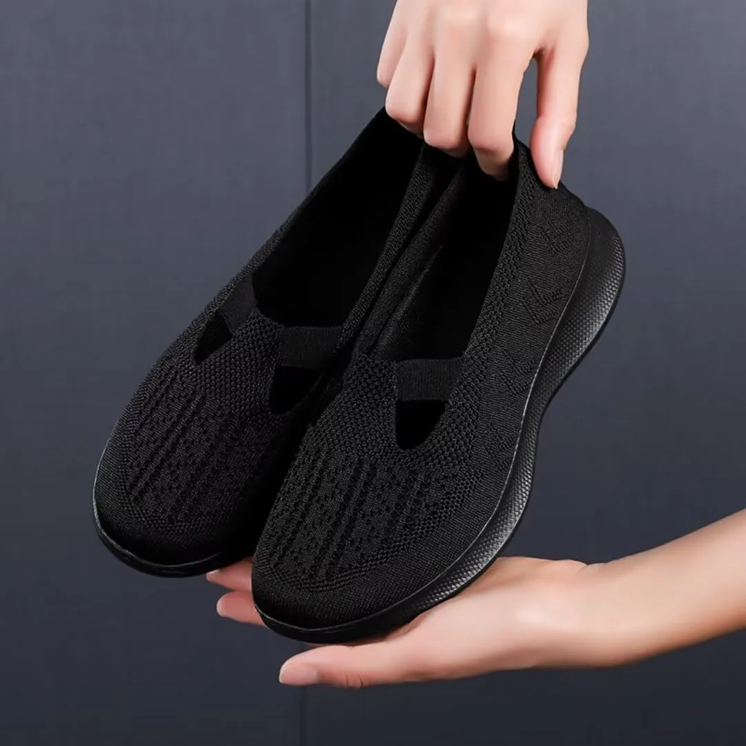 FusionFolio Summer Breathable Nonslip Soft Sole Elderly Shoes Women's, Casual Orthopedic Walking Flats for MiddleAged and Seniors