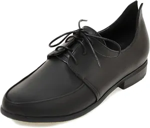 Gicoiz Office Oxfords Womens Lace Up Classic Low Heel Brogue Pumps