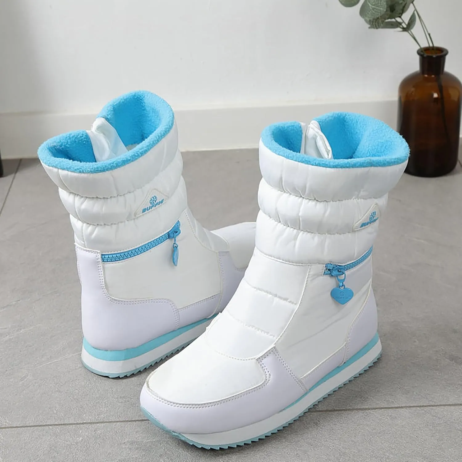 Hiking Boots for Women Waterproof Hiking Boots Lightweight Insulated Fur Boots Athletic Outdoor Work Boots Winter Shoes