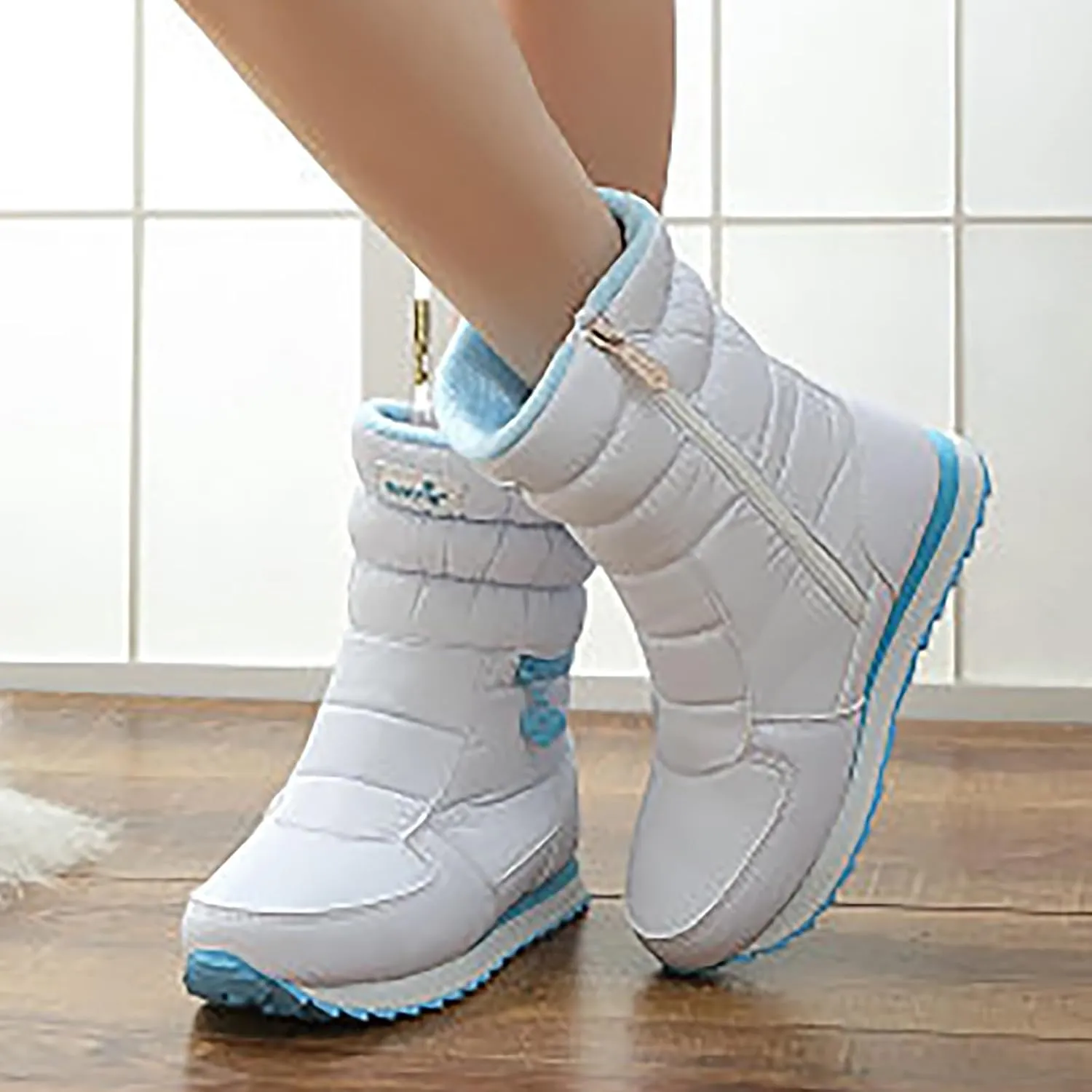 Hiking Boots for Women Waterproof Hiking Boots Lightweight Insulated Fur Boots Athletic Outdoor Work Boots Winter Shoes