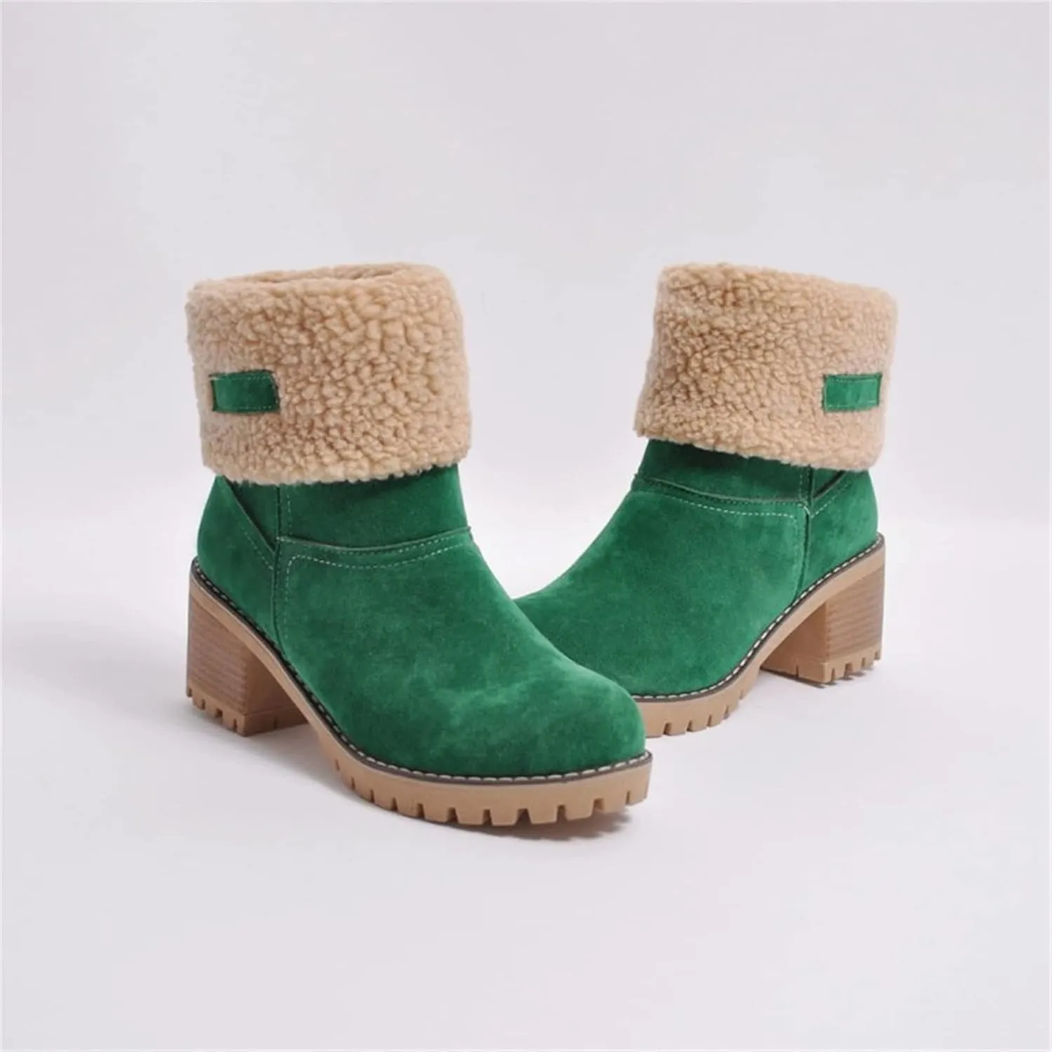 Ladmiple Snow Boots For Women Cute High Top Slip On Winter Warm Ankle Booties Fashion Fur Lined Outdoor Mid Calf Walking Shoe
