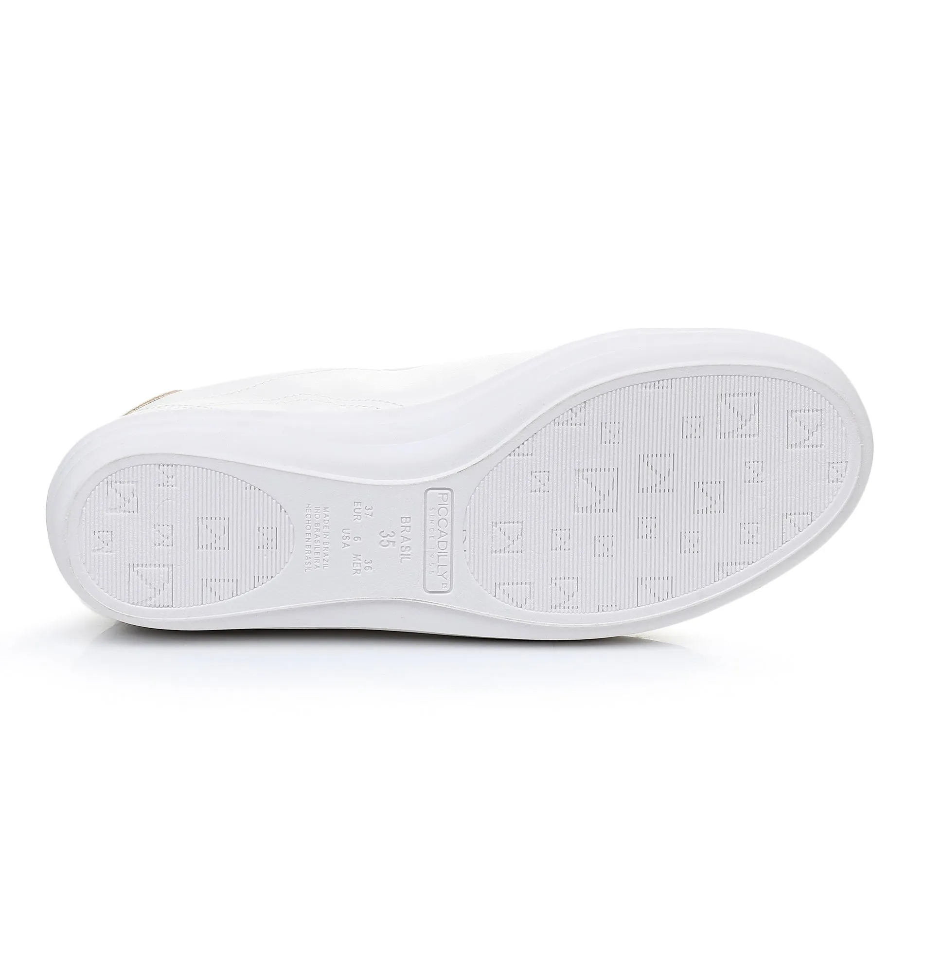 Light-as-Air Tennis Lace-Ups - White & Gold (851.003)
