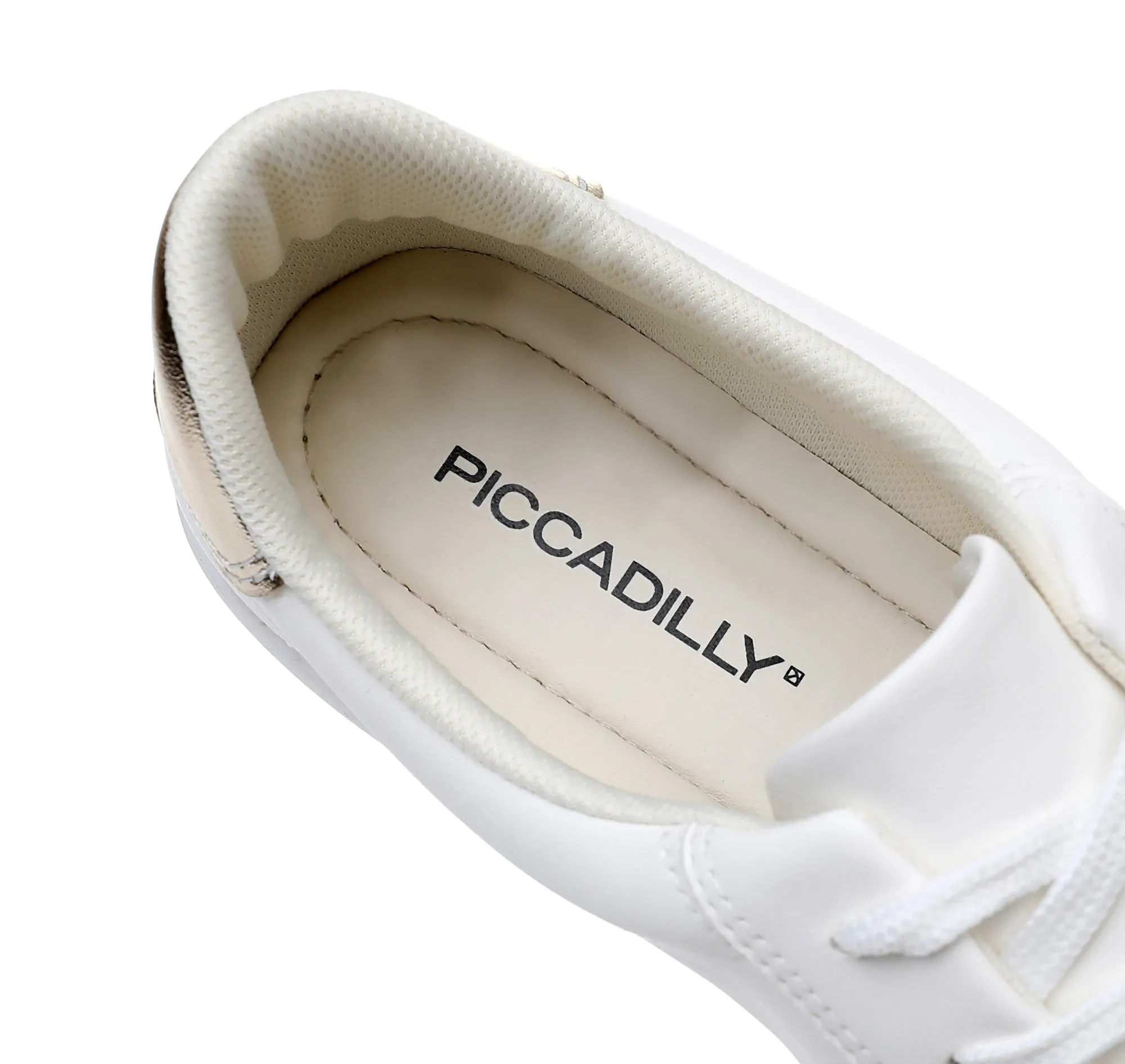Light-as-Air Tennis Lace-Ups - White & Gold (851.003)