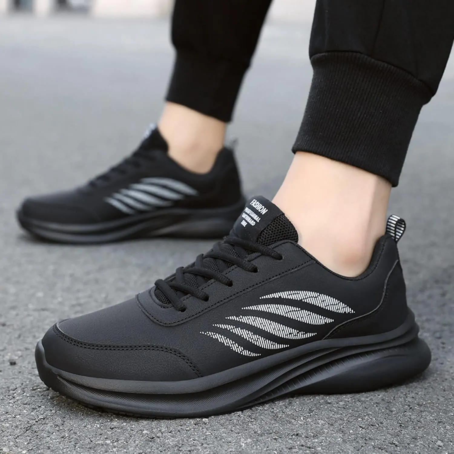 Lightweight Shoes Mens Shoes Casual Leather Laace Up Solid Color Casual Fashion Simple Running