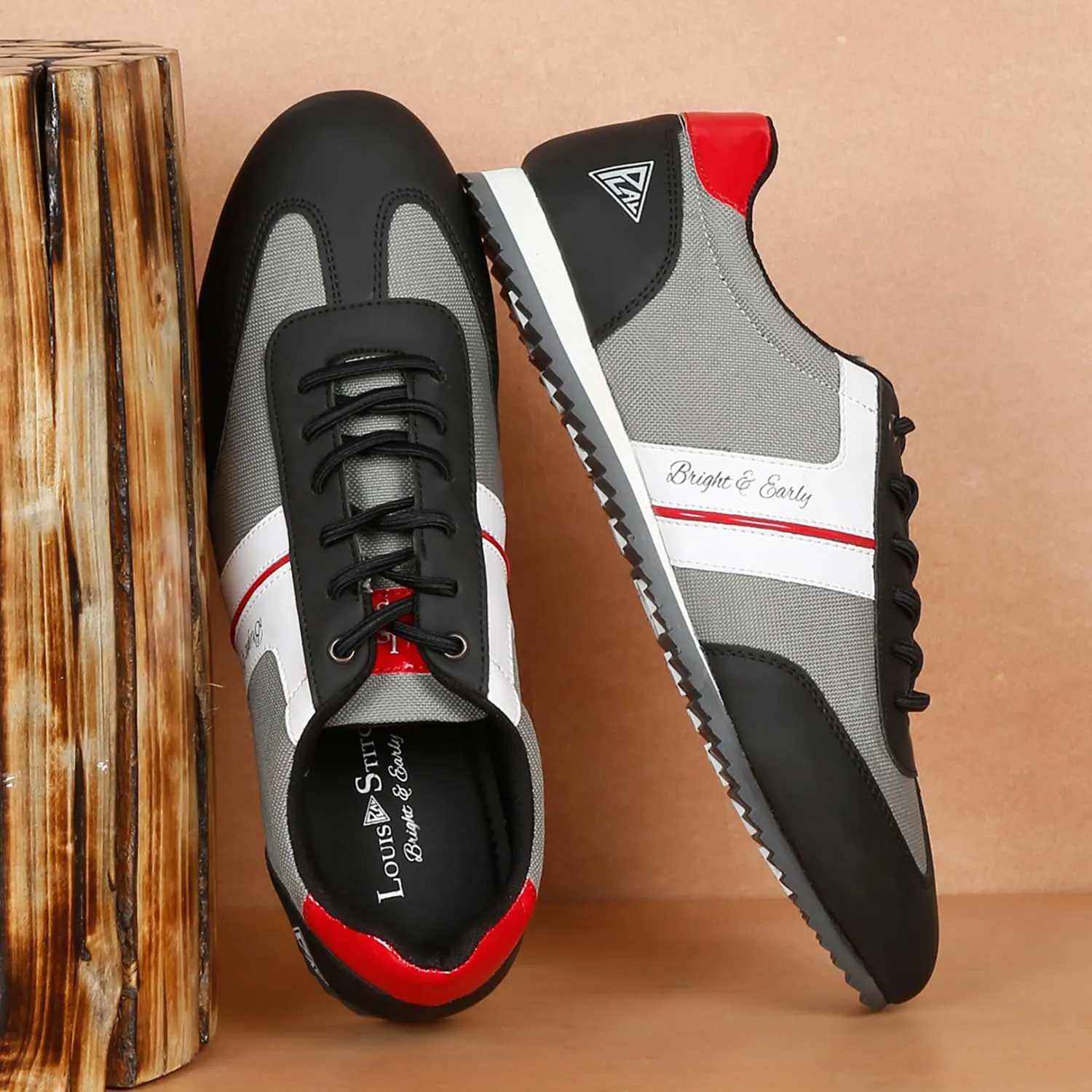 LOUIS STITCH Play Men's Egyptian Black Fashion Sneaker Comfortable for Men All Day Wear (SNK-MP 9 UK)