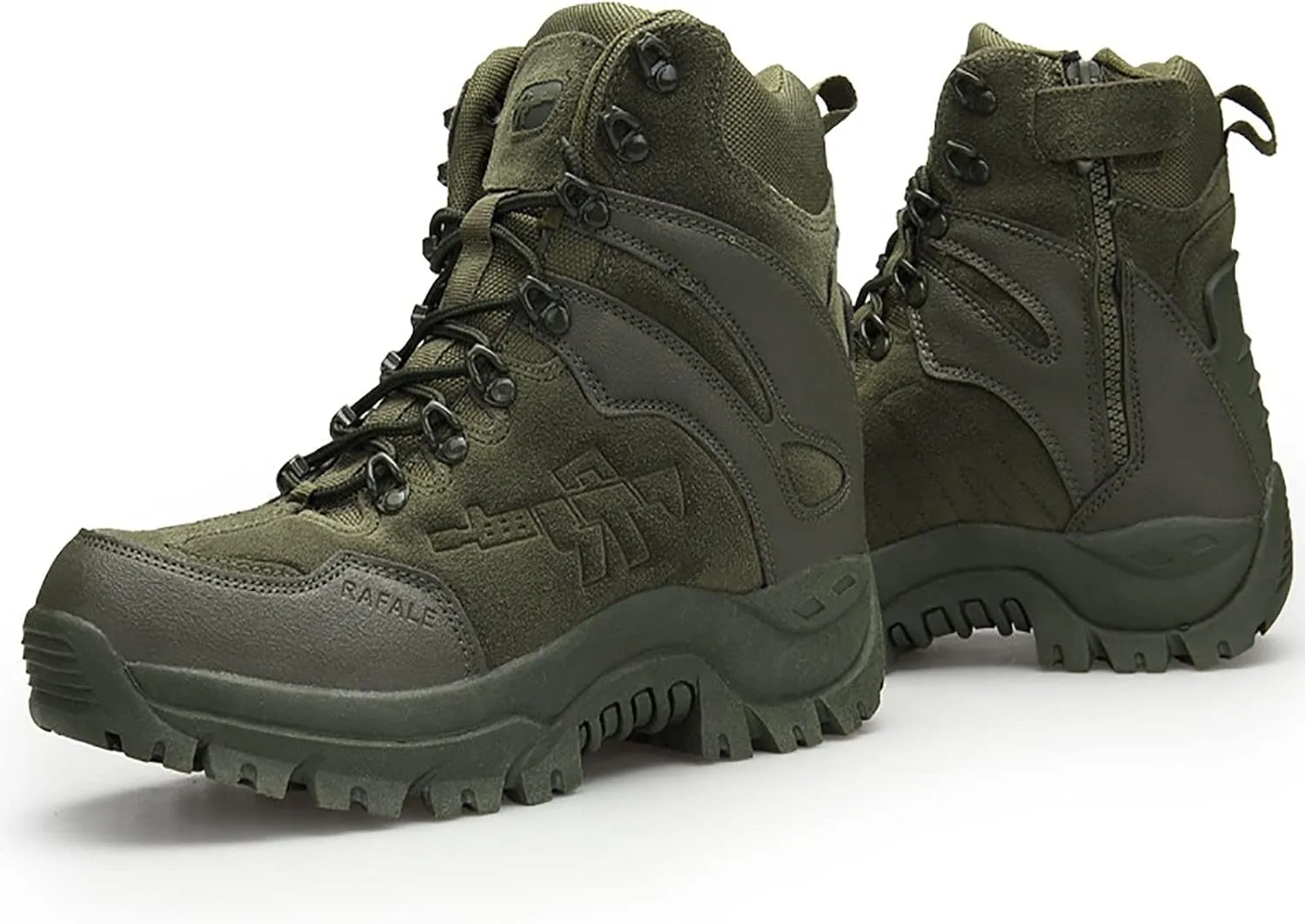 Mens Backpacking Boots Army, Durable Suede Leather and Rubber Sole Military Work and Desert Boots,Outdoor Lace-Up Sports Lightweight Durable Breathable Hiking Shoes