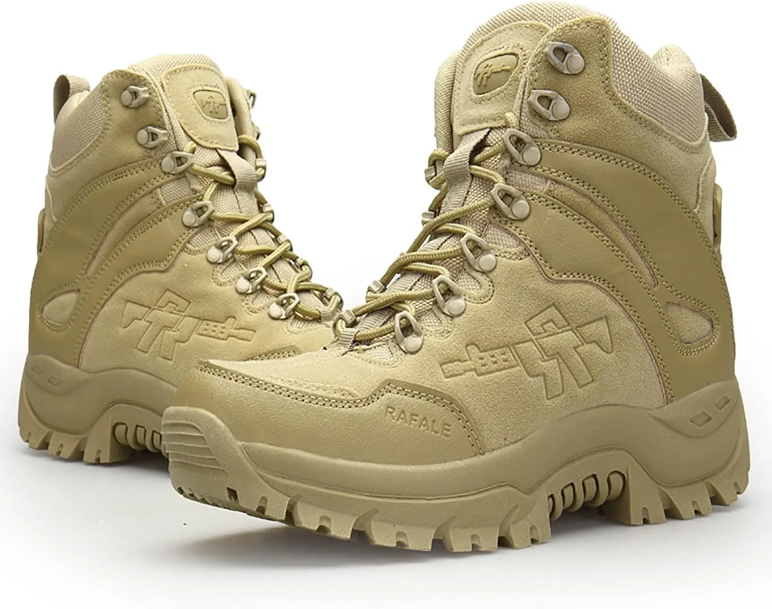 Mens Backpacking Boots Army, Durable Suede Leather and Rubber Sole Military Work and Desert Boots,Outdoor Lace-Up Sports Lightweight Durable Breathable Hiking Shoes