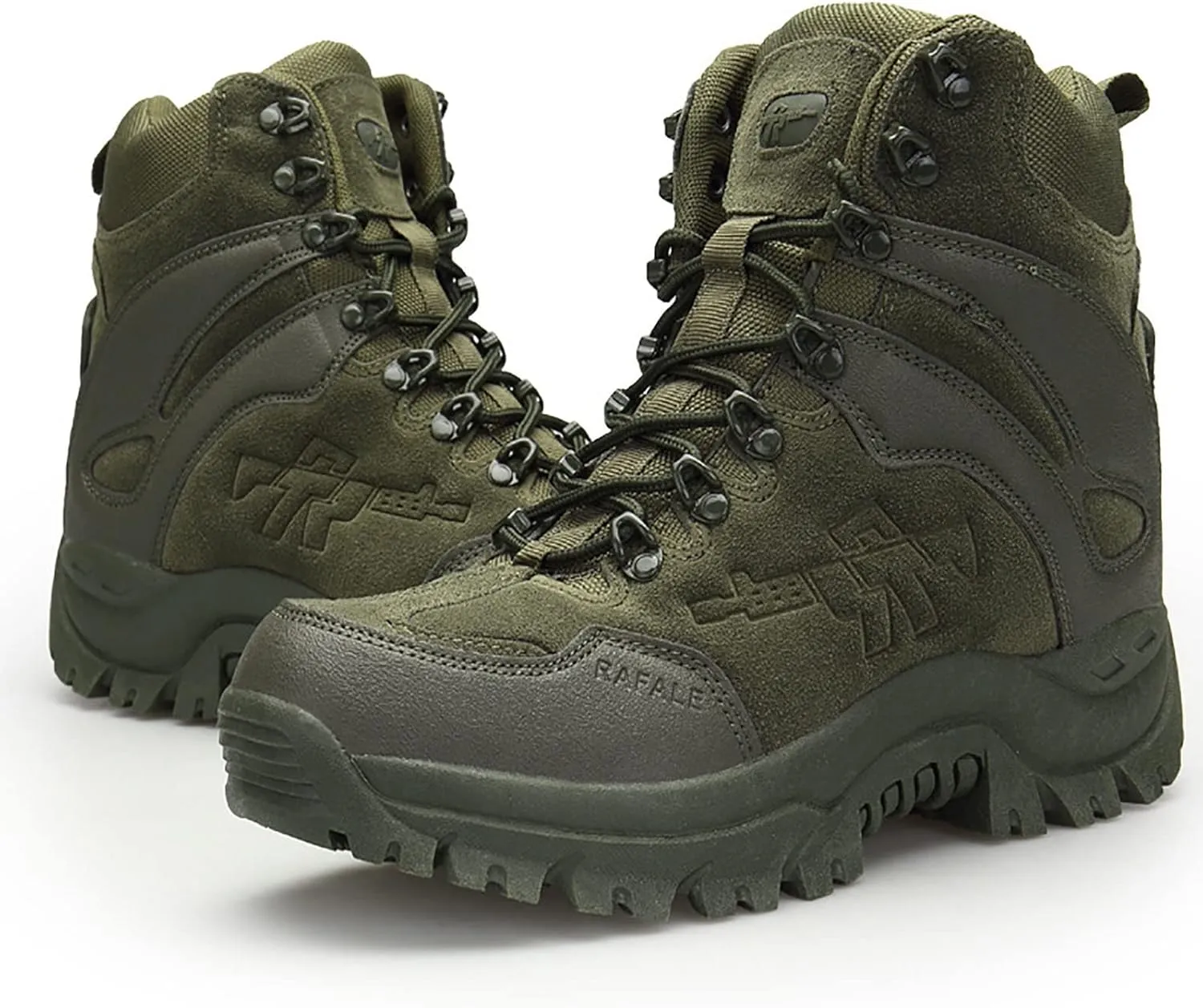 Mens Backpacking Boots Army, Durable Suede Leather and Rubber Sole Military Work and Desert Boots,Outdoor Lace-Up Sports Lightweight Durable Breathable Hiking Shoes
