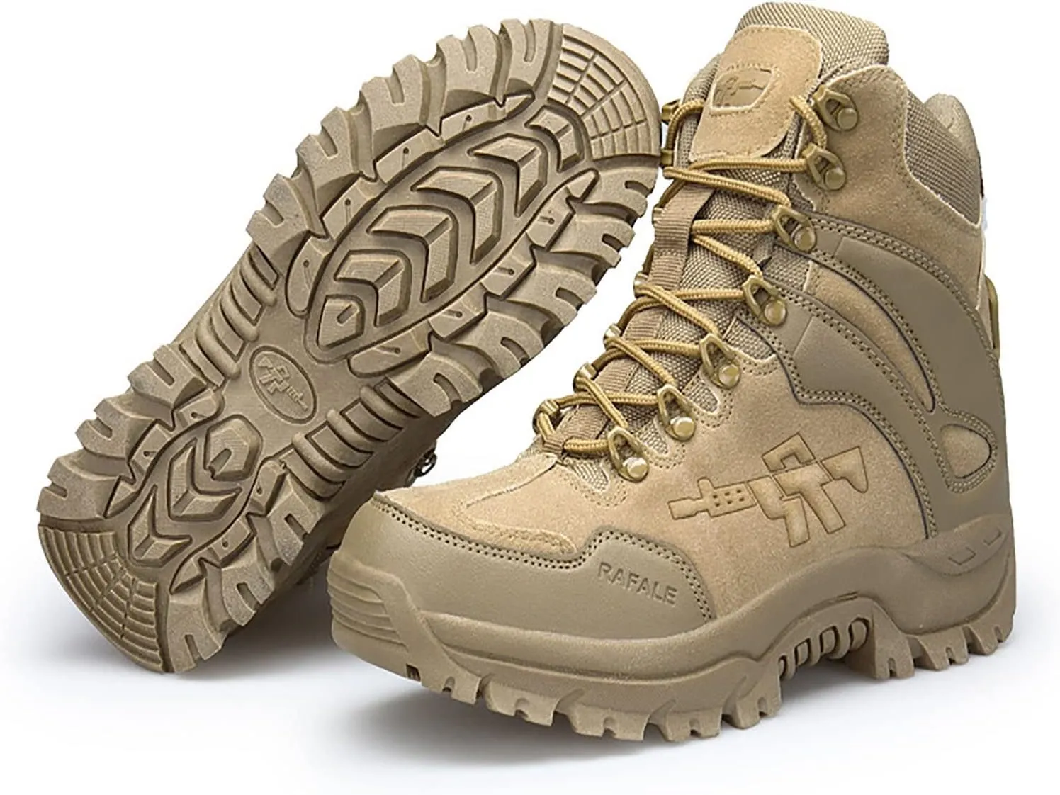 Mens Backpacking Boots Army, Durable Suede Leather and Rubber Sole Military Work and Desert Boots,Outdoor Lace-Up Sports Lightweight Durable Breathable Hiking Shoes