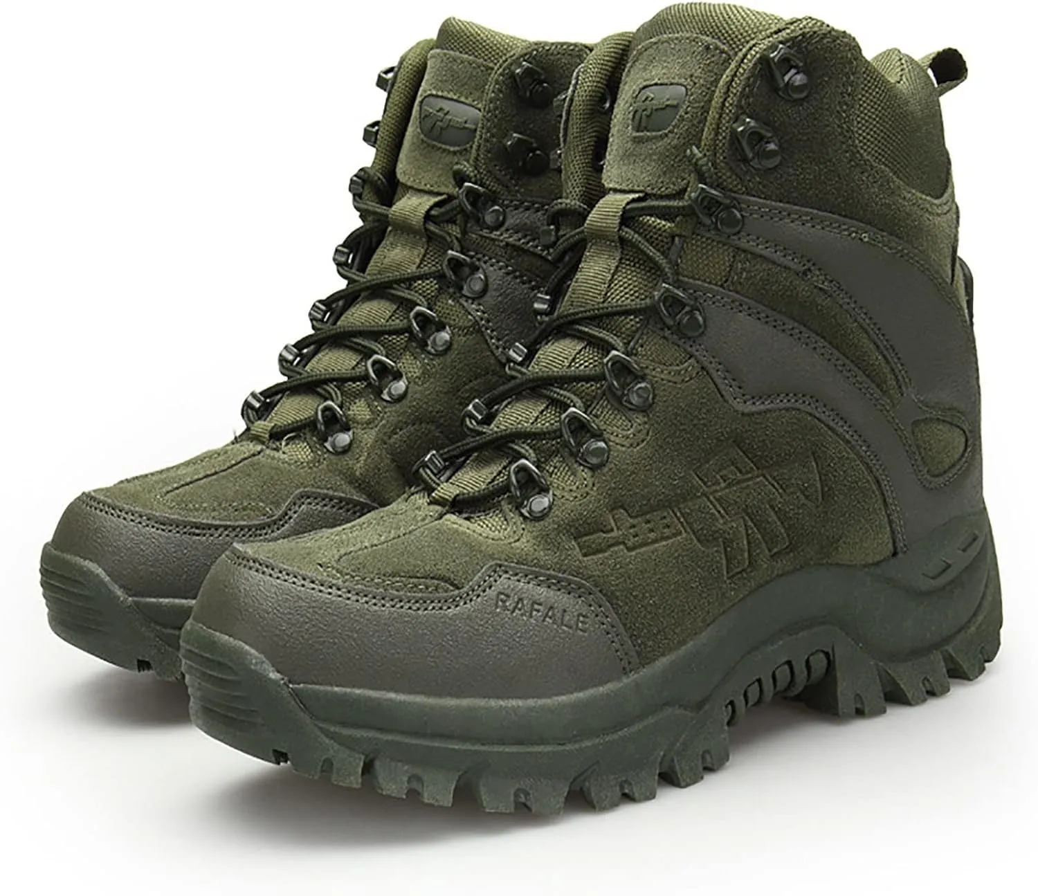 Mens Backpacking Boots Army, Durable Suede Leather and Rubber Sole Military Work and Desert Boots,Outdoor Lace-Up Sports Lightweight Durable Breathable Hiking Shoes